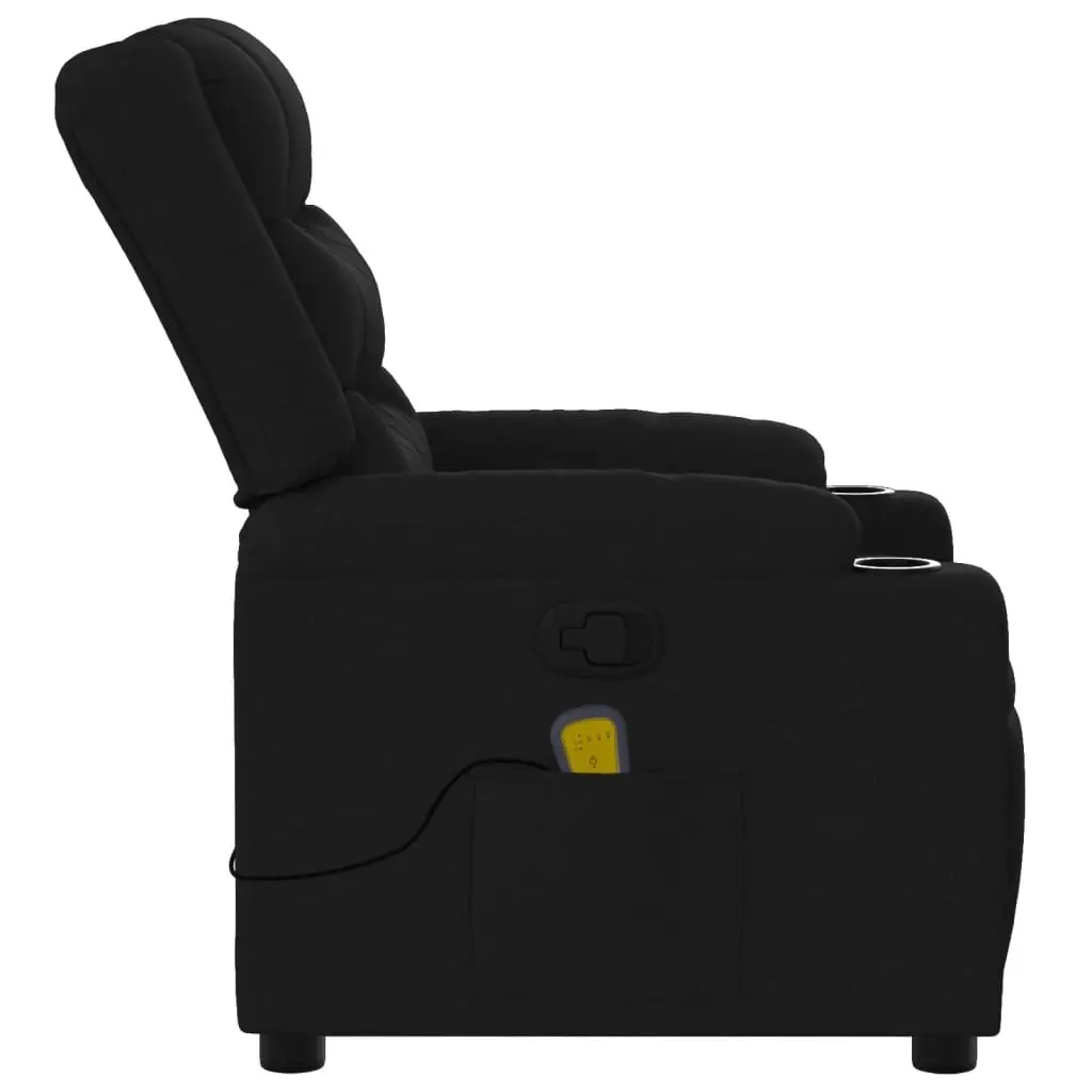 Massage Recliner Chair Black Fabric Manual Recline Armchair Lounge Seat