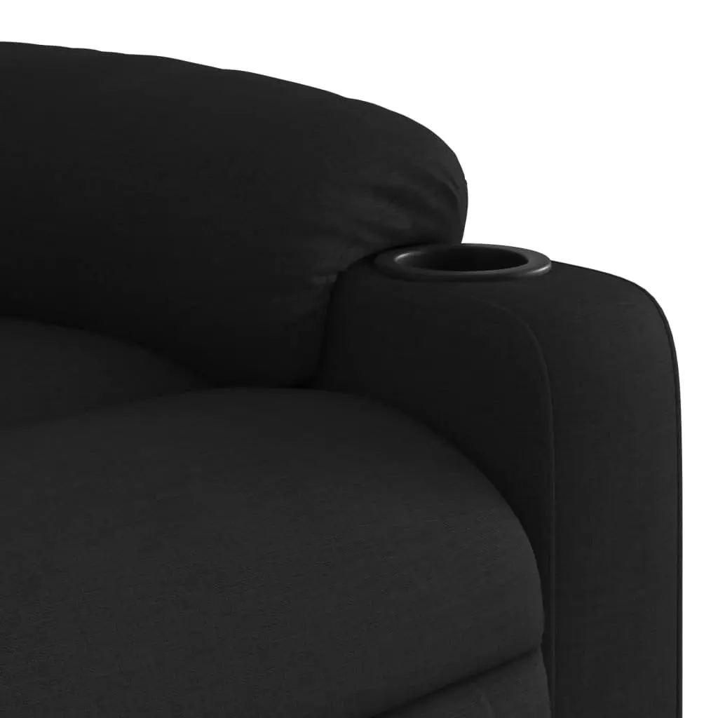 Massage Recliner Chair Black Fabric Manual Recline Armchair Lounge Seat