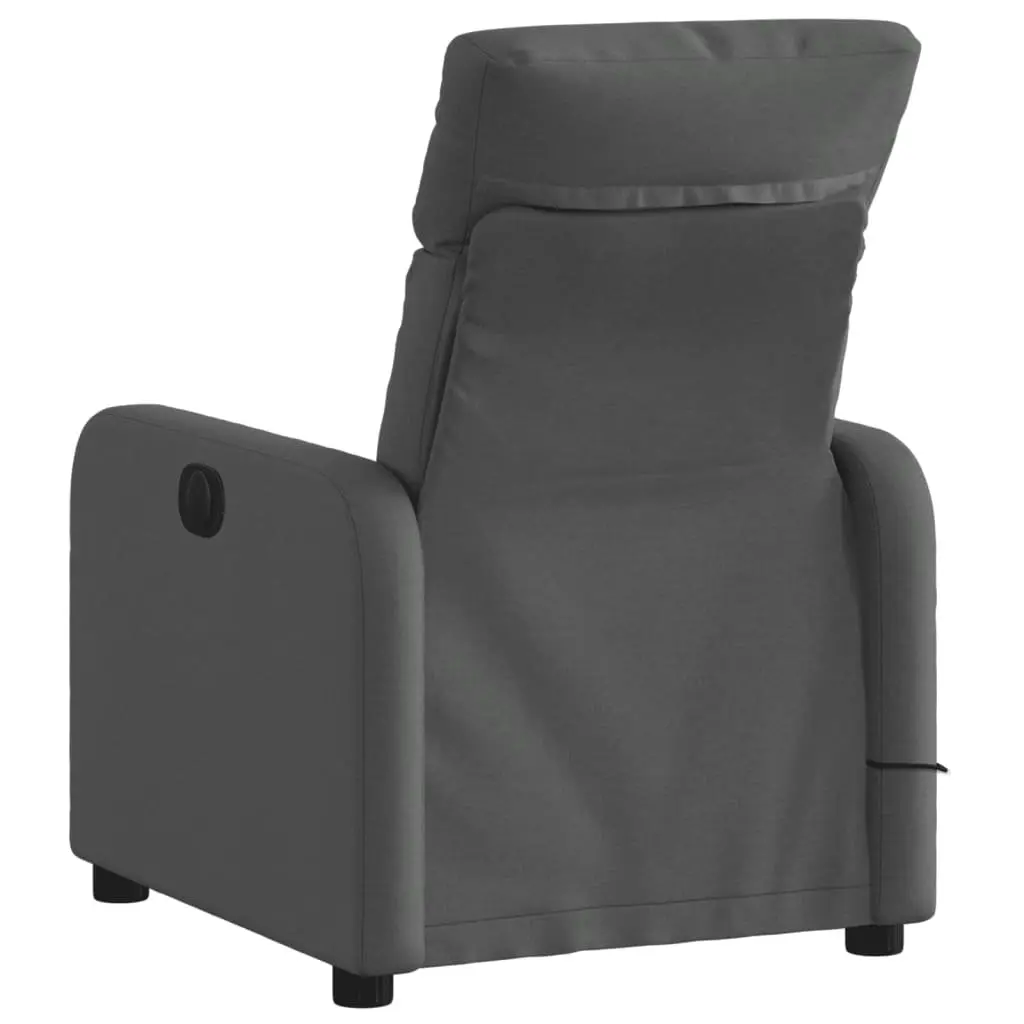 Massage Recliner Chair Manual Recline Dark Grey Fabric 6 Vibration Points