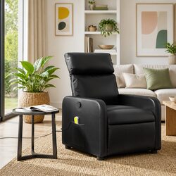 Your Friendly Black Faux Leather Massage Recliner Chair