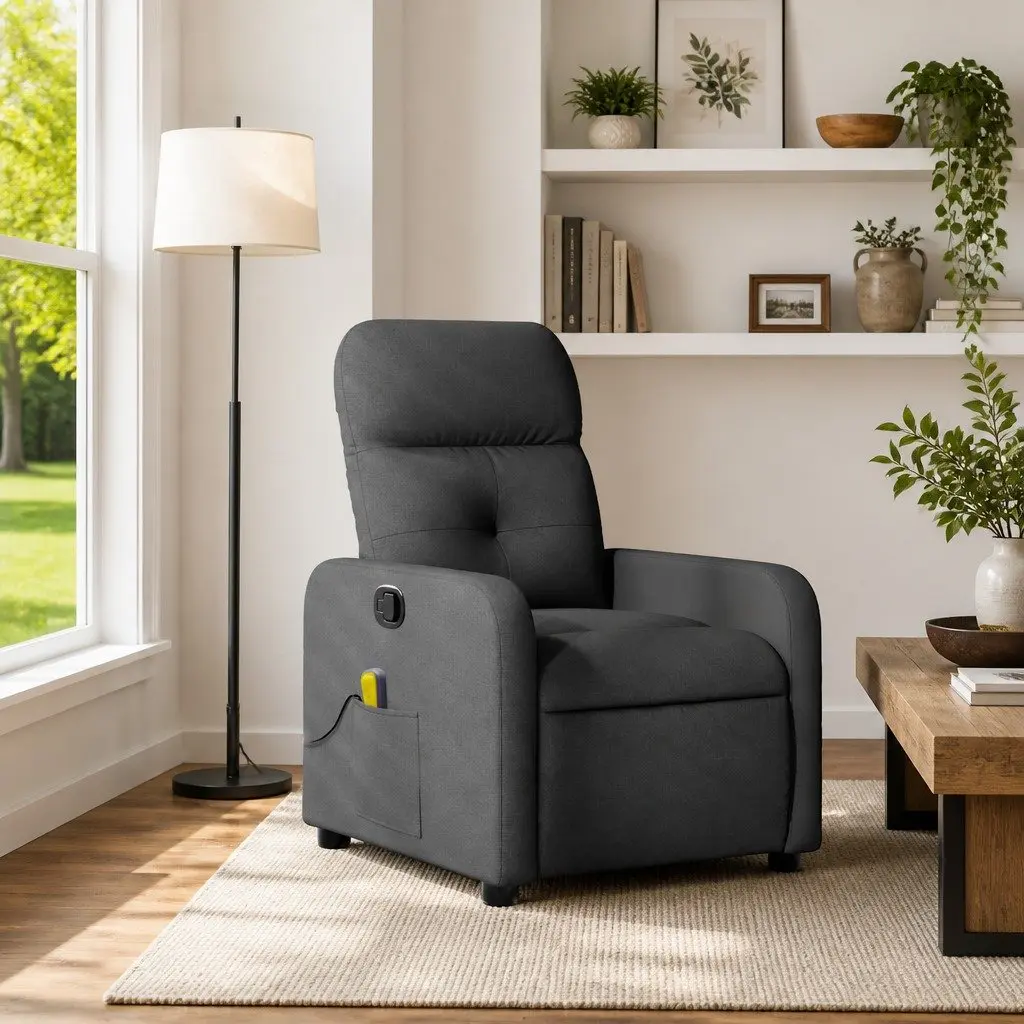 Grey Fabric Recliner Chair