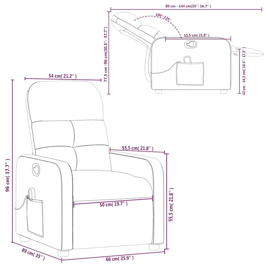 Grey Fabric Recliner Chair
