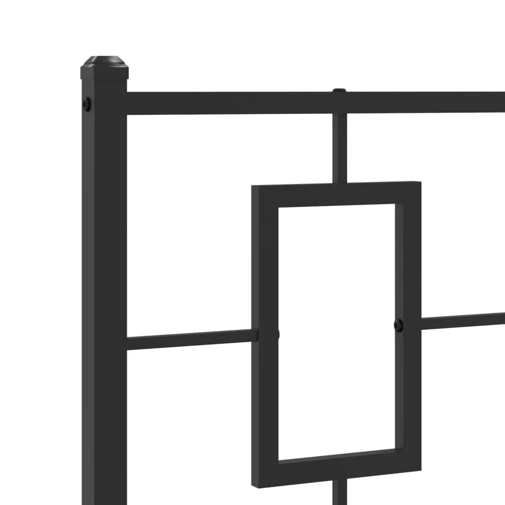 Metal Bed Frame Black Steel with Headboard 90x190 cm