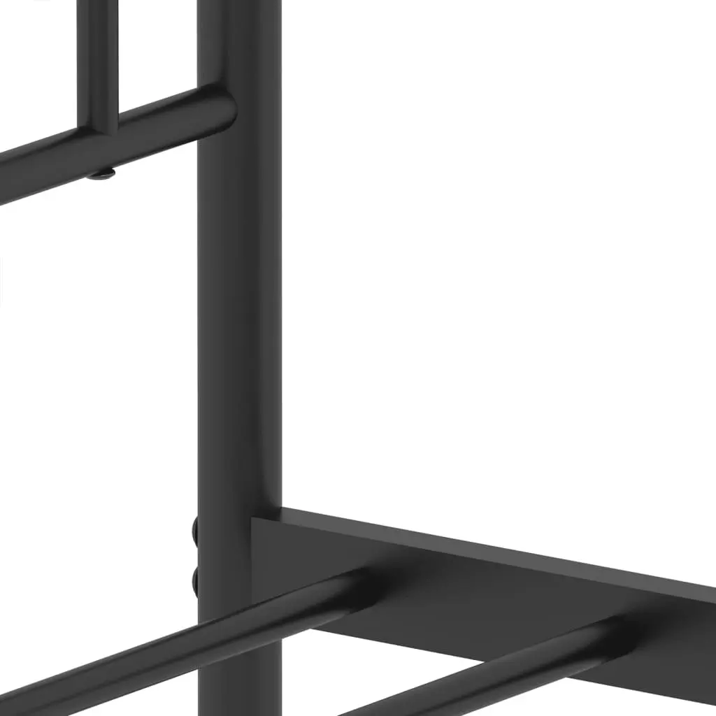 Metal Bed Frame King Single Powder-Coated Steel 107x203cm Black