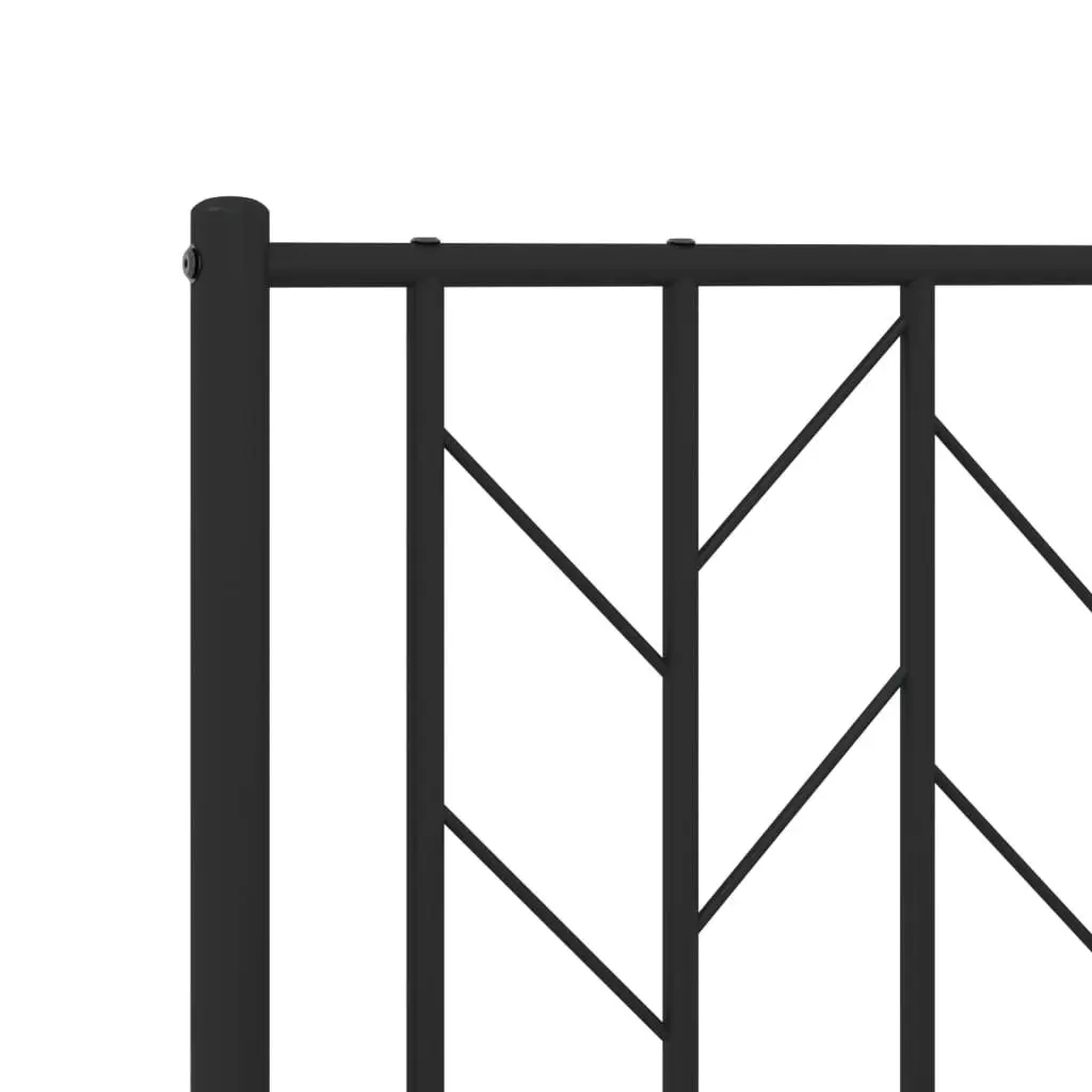 Metal Bed Frame with Storage and Headboard Black 135x190cm