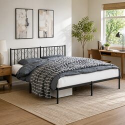 Friendly Black Metal King Bed Frame 183x203cm