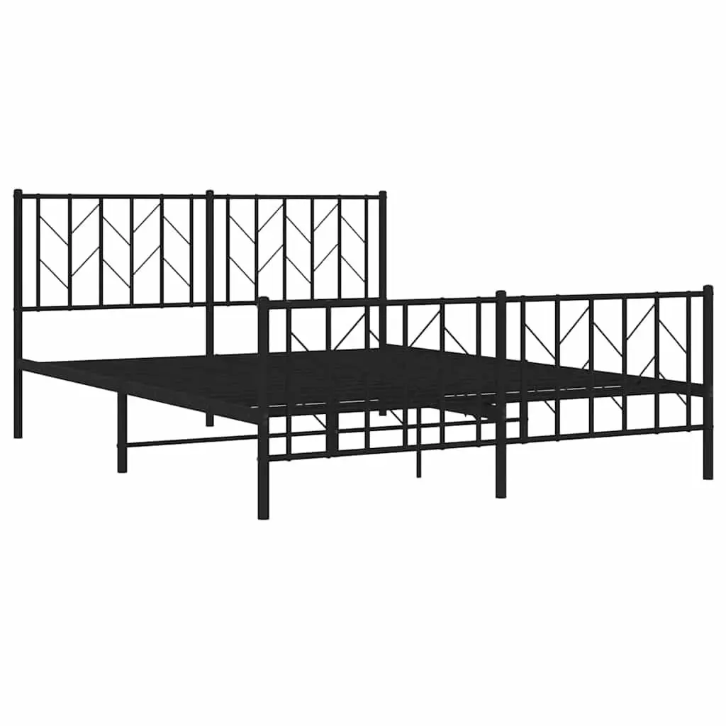 150x200 cm Metal Bed Frame with Footboard