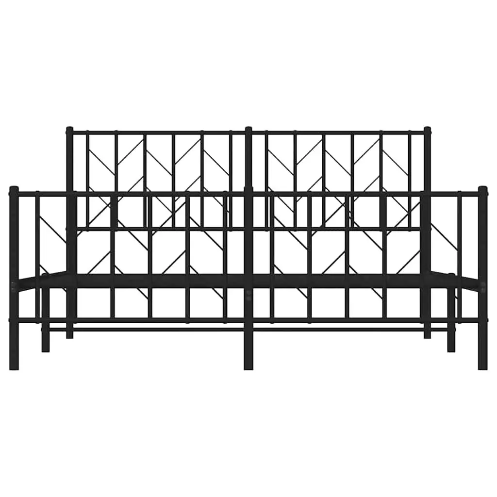 150x200 cm Metal Bed Frame with Footboard