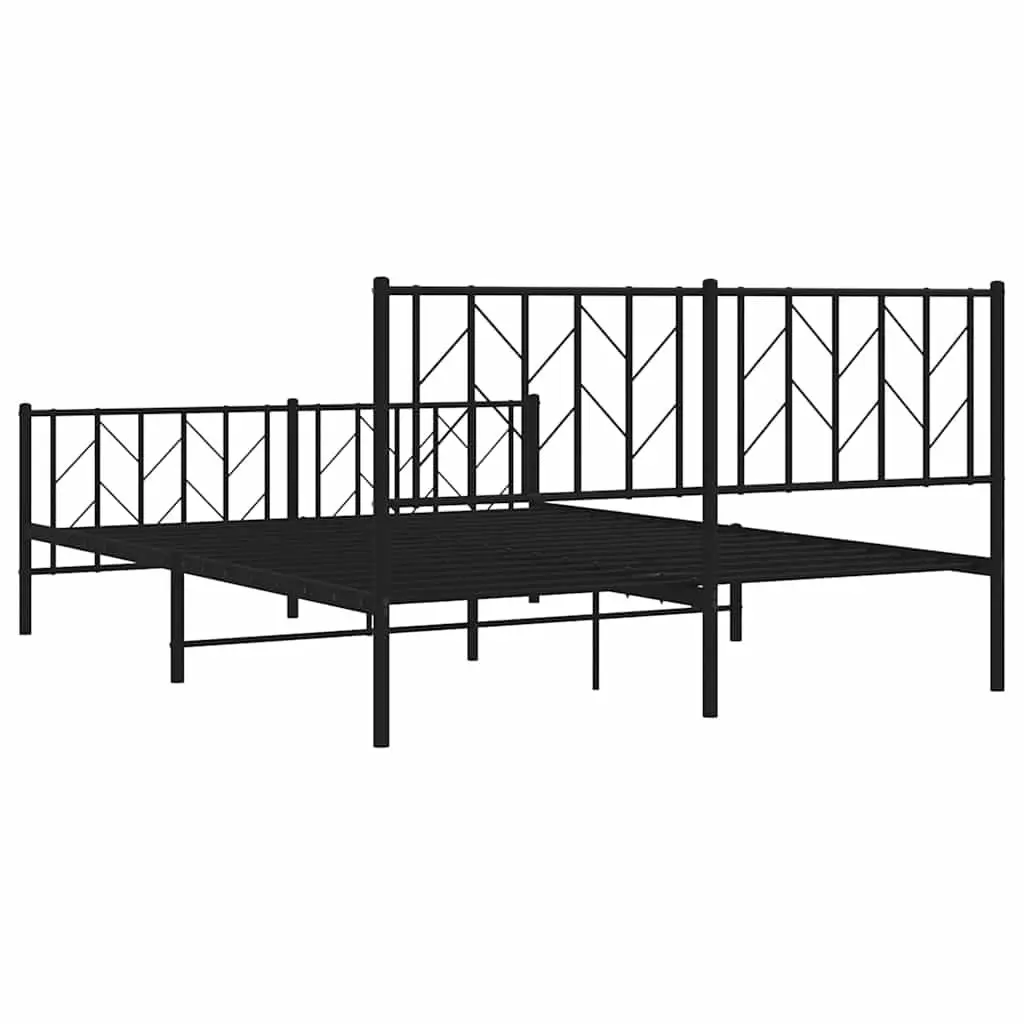 150x200 cm Metal Bed Frame with Footboard