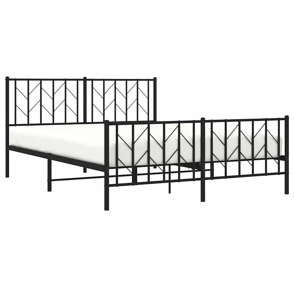 150x200 cm Metal Bed Frame with Footboard
