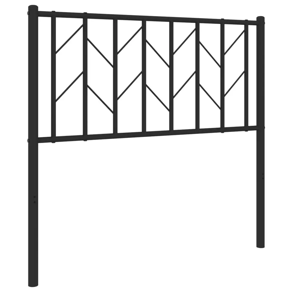 Metal Headboard Black 90cm Powder-coated Steel Construction for Sturdy Support