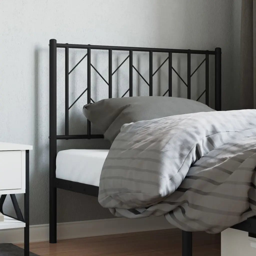 Metal Headboard Black 90cm Powder-coated Steel Construction for Sturdy Support