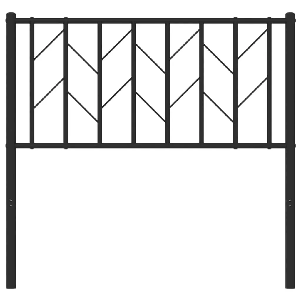 Metal Headboard Black 90cm Powder-coated Steel Construction for Sturdy Support