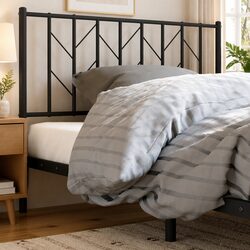 Your Cozy Space: Black Metal Headboard for Comfort