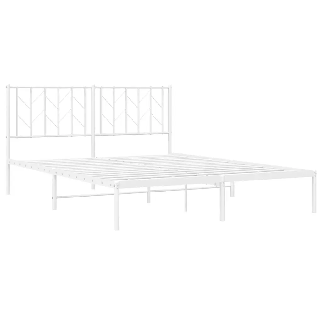 Metal Bed Frame 150x200 cm in White
