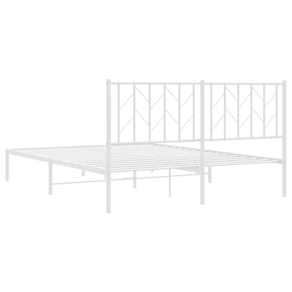 Metal Bed Frame 150x200 cm in White
