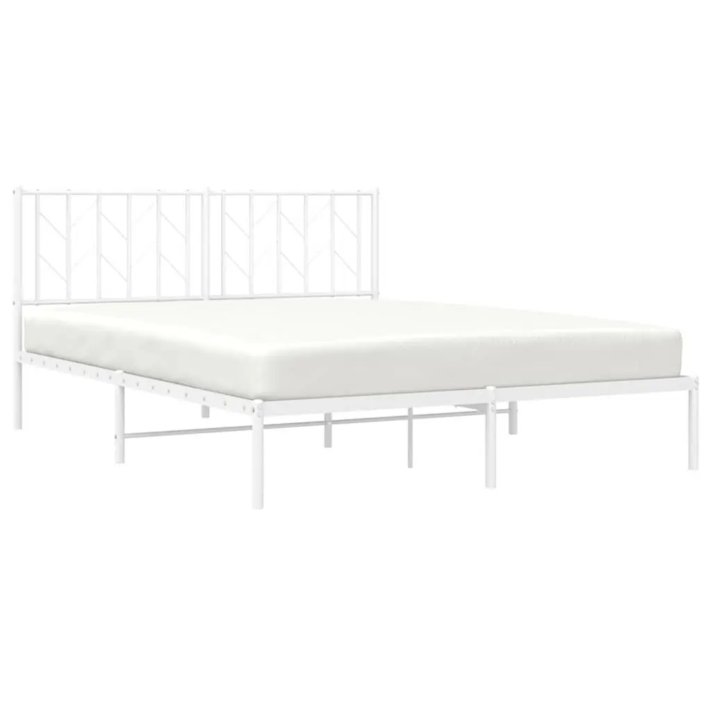 Metal Bed Frame 150x200 cm in White