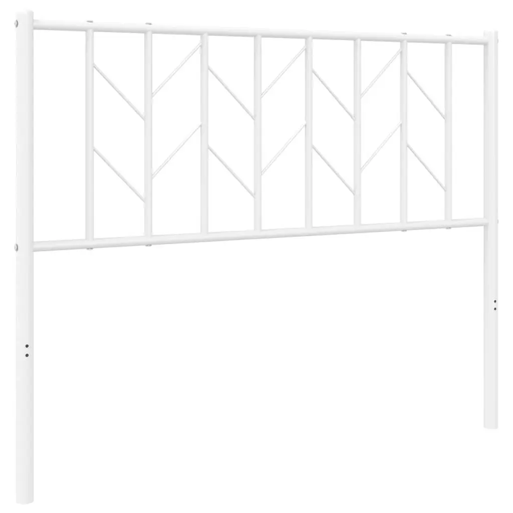 Metal Headboard White 107cm Steel Construction Bed Frame Support