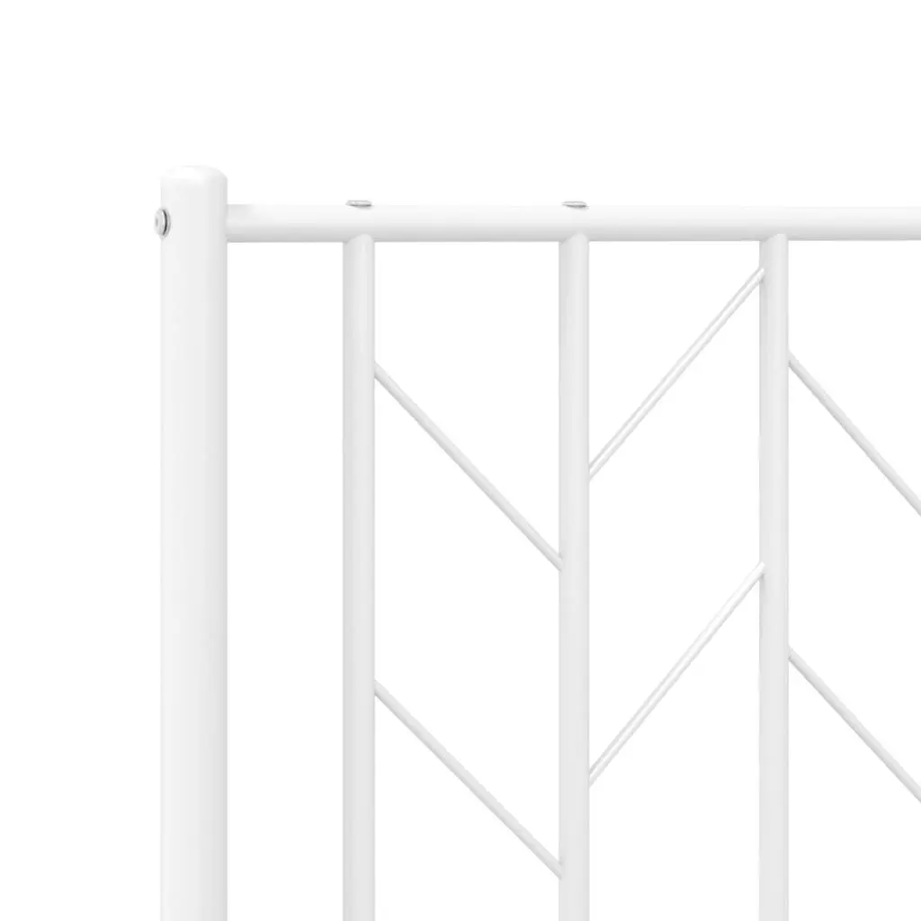 Metal Headboard White Steel Frame 135cm