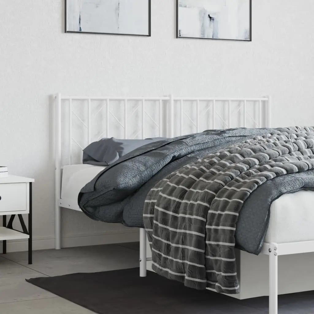 150cm White Metal Headboard