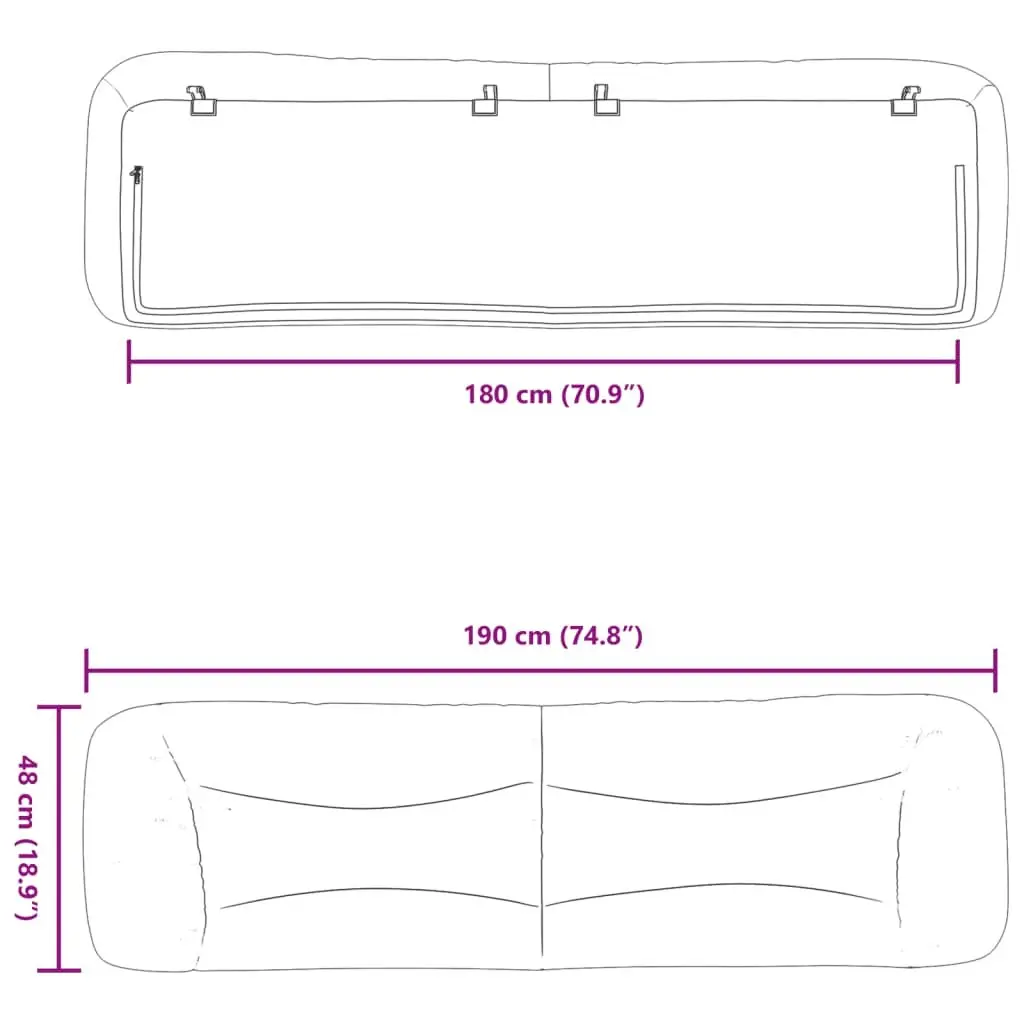 Black Headboard Cushion 180cm
