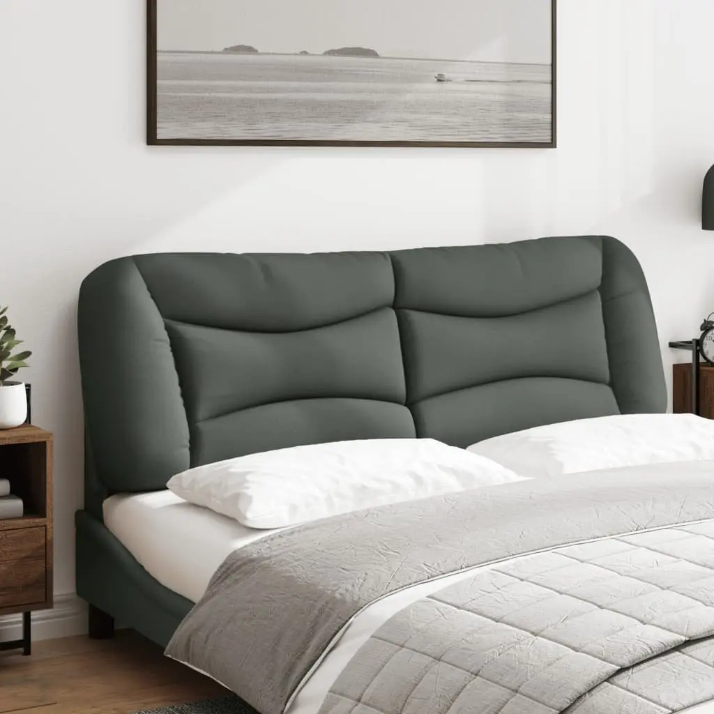 Headboard Cushion Upholstered Pillow Wall Mount Dark Grey 152cm