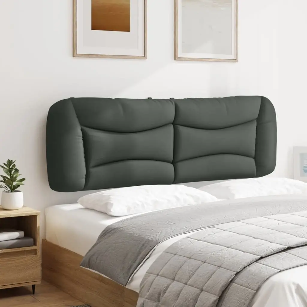 Headboard Cushion Upholstered Pillow Wall Mount Dark Grey 152cm