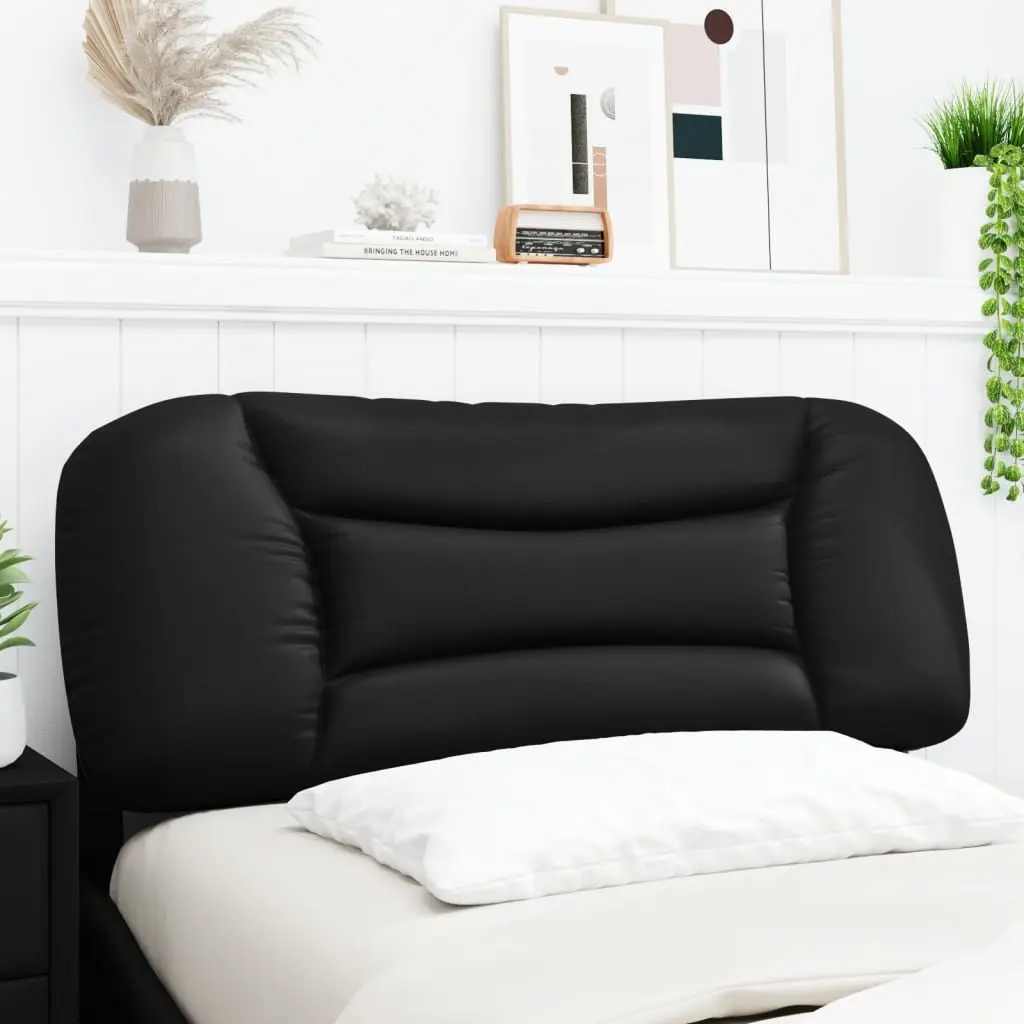 Headboard Cushion Faux Leather Black 107cm Wall Mounted Pillow