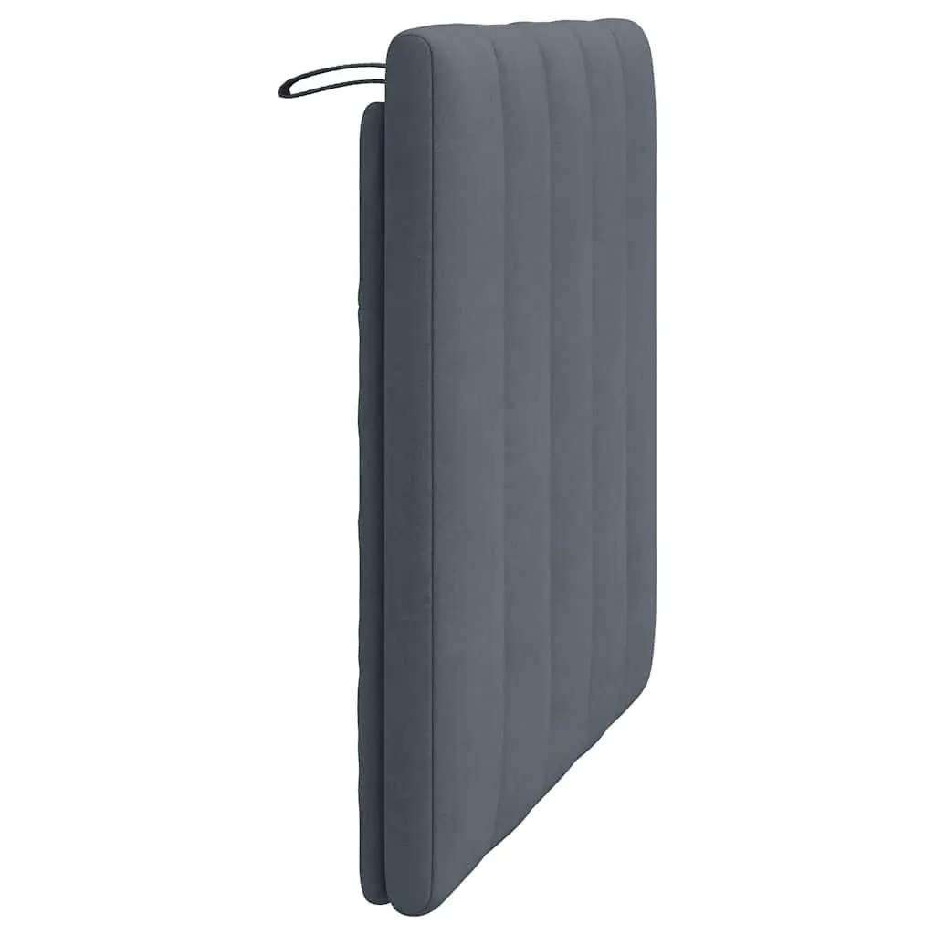 Headboard Cushion Velvet 90cm Grey Upholstered Wall Mount Pillow