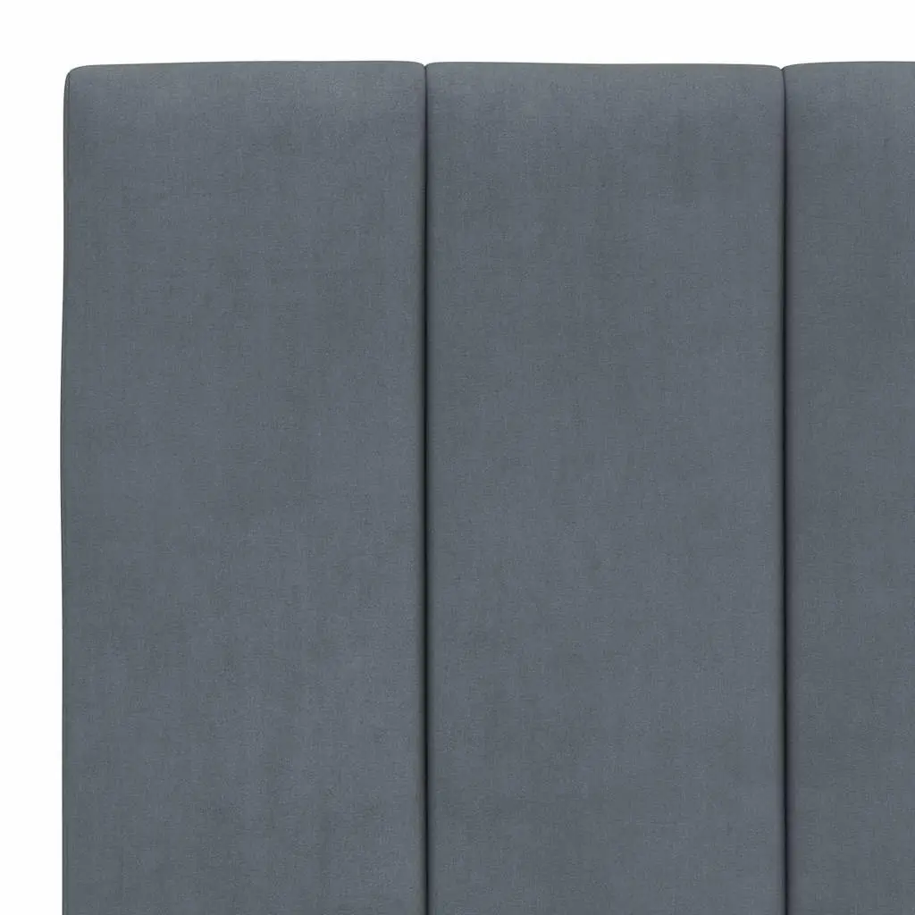 Headboard Cushion Velvet 90cm Grey Upholstered Wall Mount Pillow