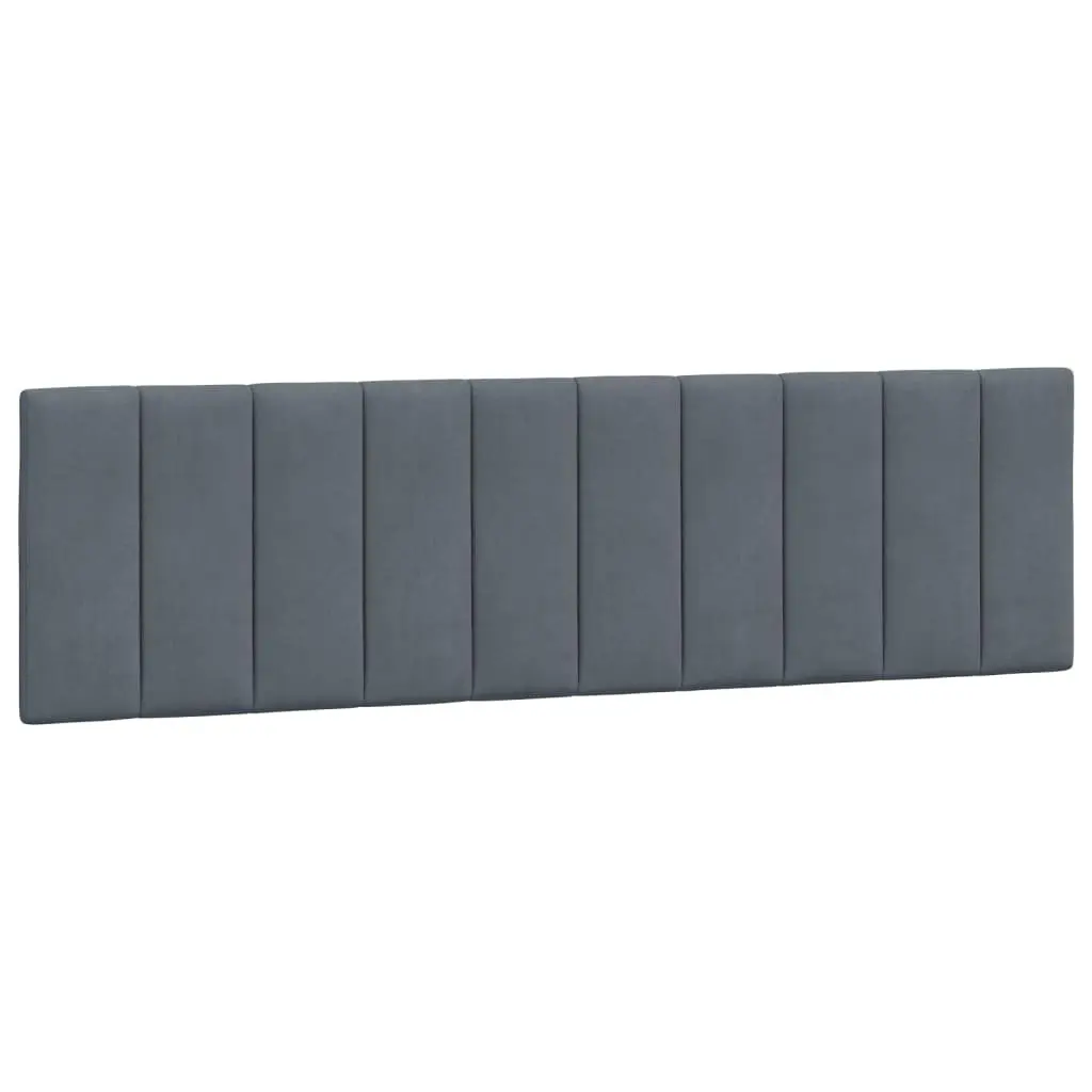 Dark Grey Velvet Headboard Cushion 180cm Wall Mounted Bed Pillow Support