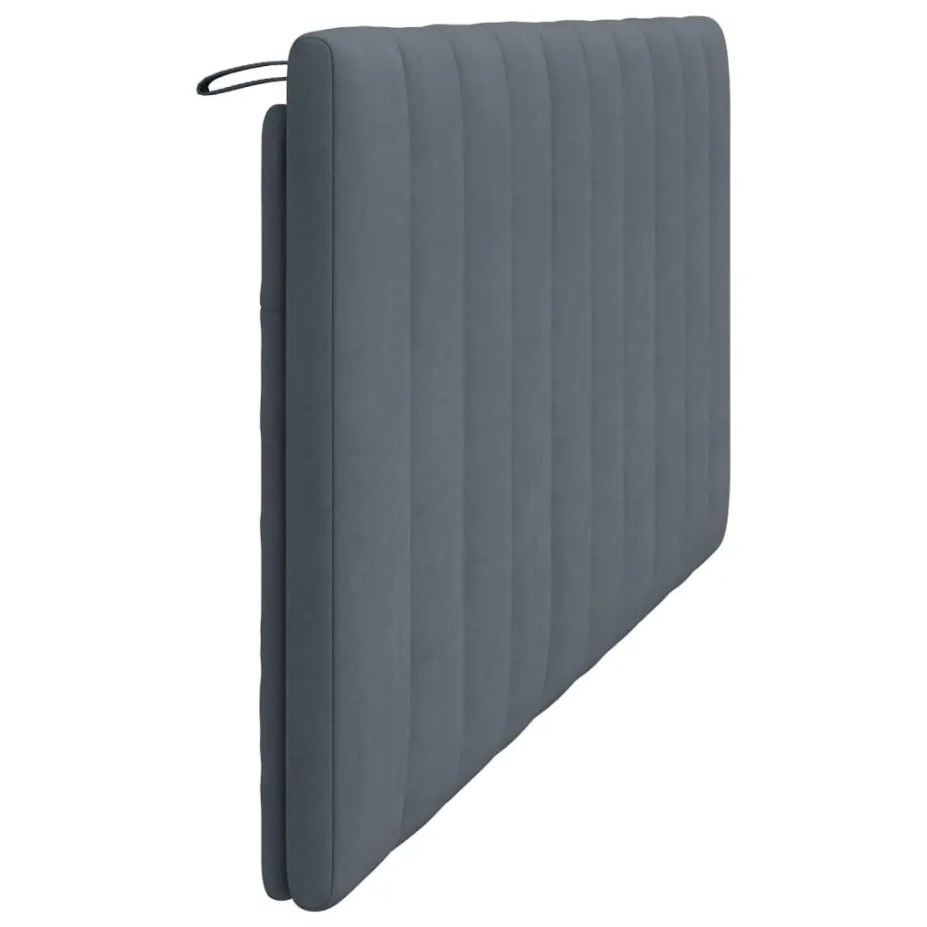 Dark Grey Velvet Headboard Cushion 180cm Wall Mounted Bed Pillow Support
