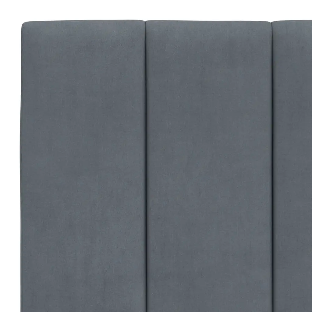 Dark Grey Velvet Headboard Cushion 180cm Wall Mounted Bed Pillow Support