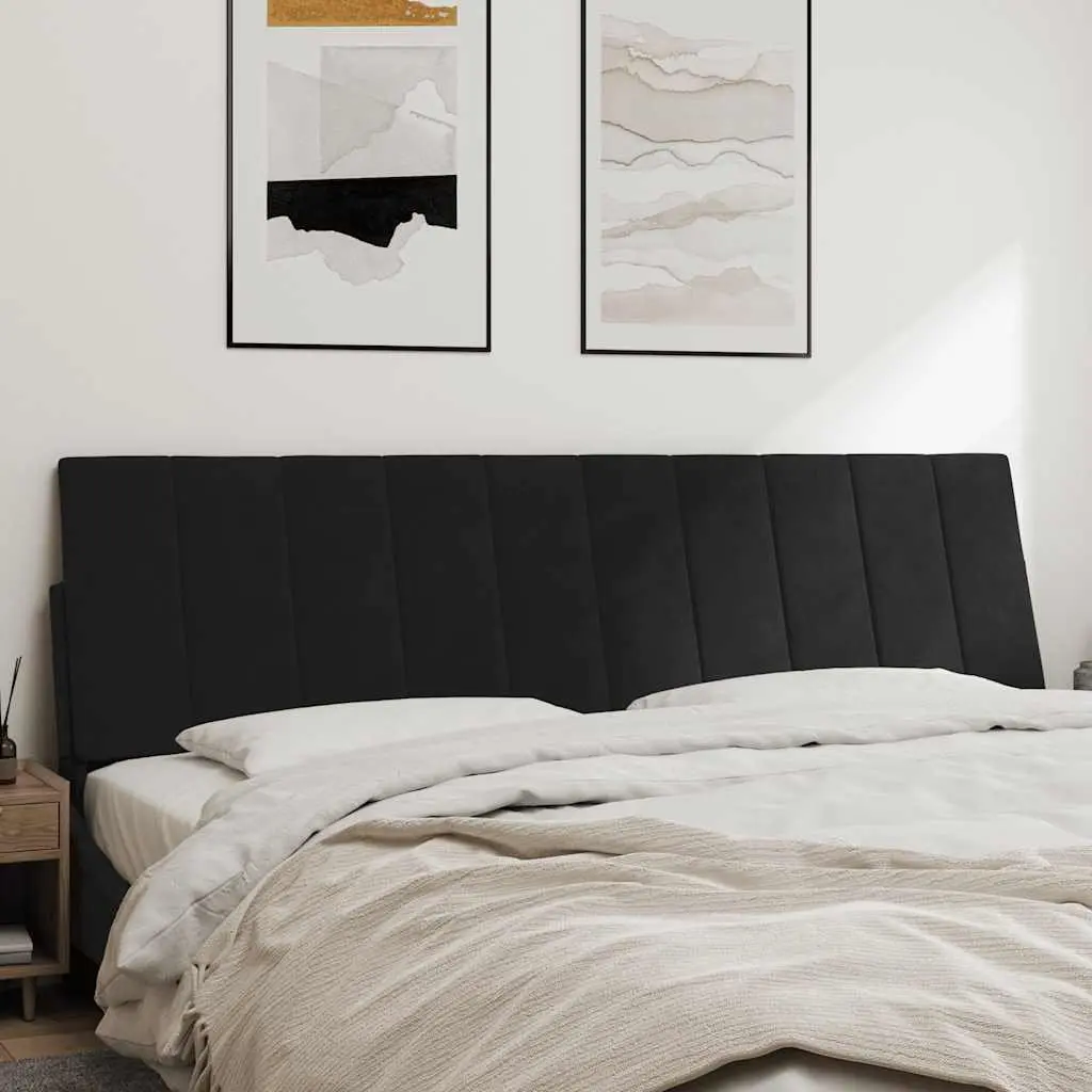 Headboard Cushion Velvet Black 180cm Wall Mounted Bed Pillow