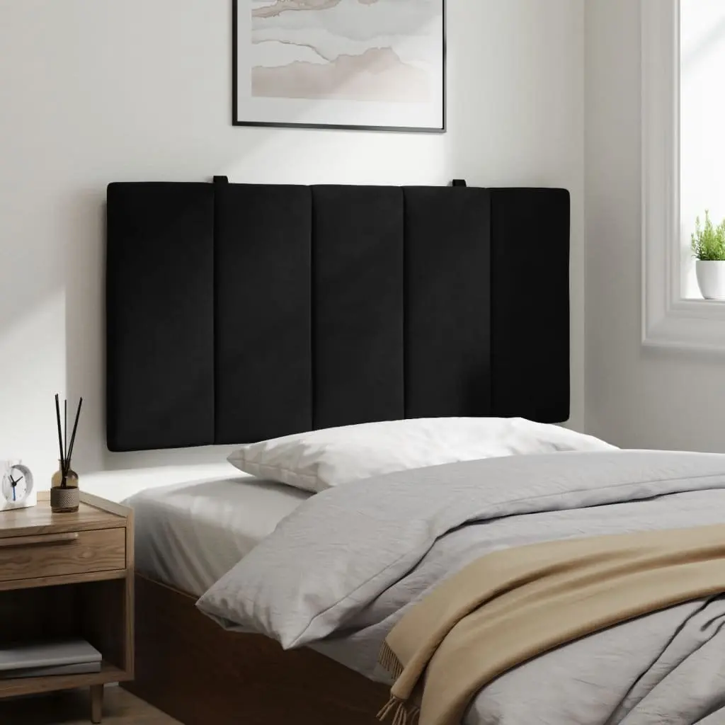 107cm Black Velvet Headboard Cushion