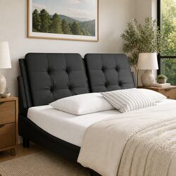 Your 137cm Black Faux Leather Headboard Cushion Solution