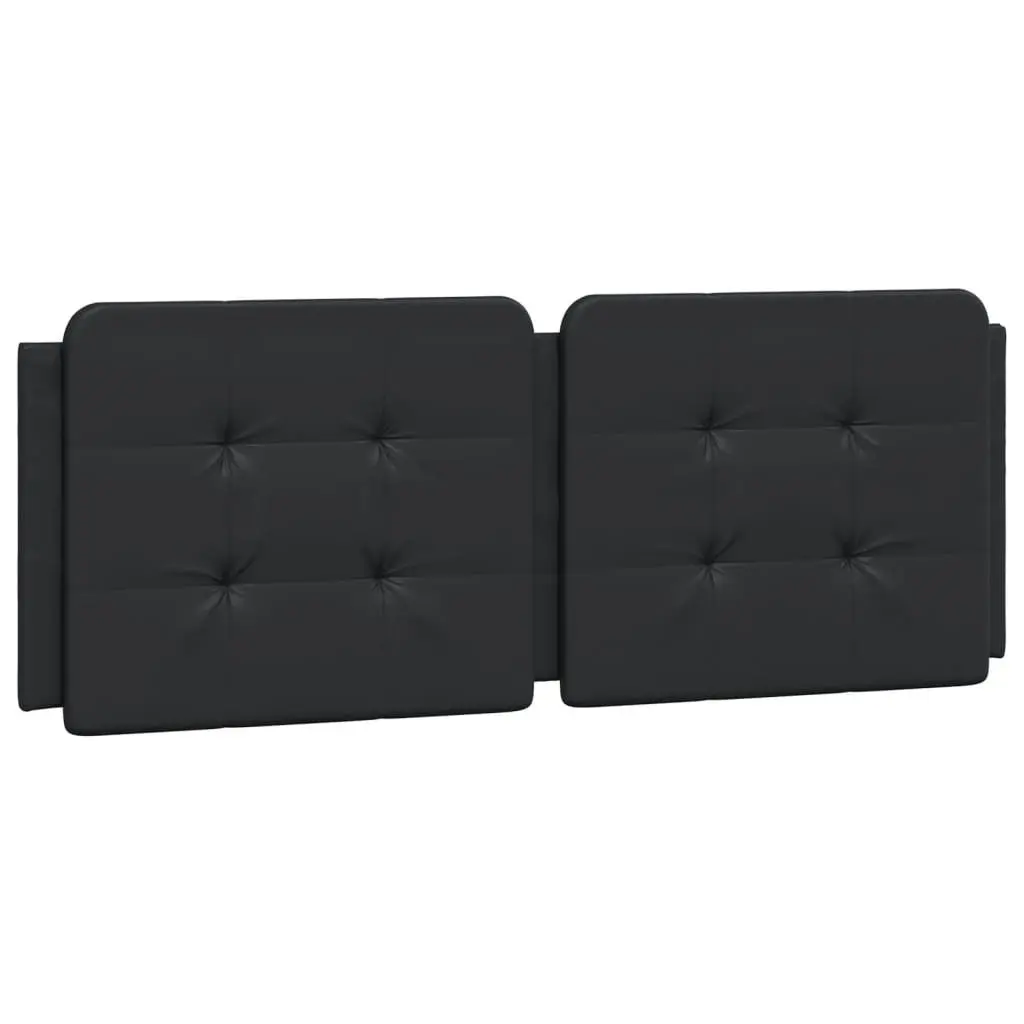 Headboard Cushion Black 137cm Double Bed Wall Mounted Faux Leather Foam Padded