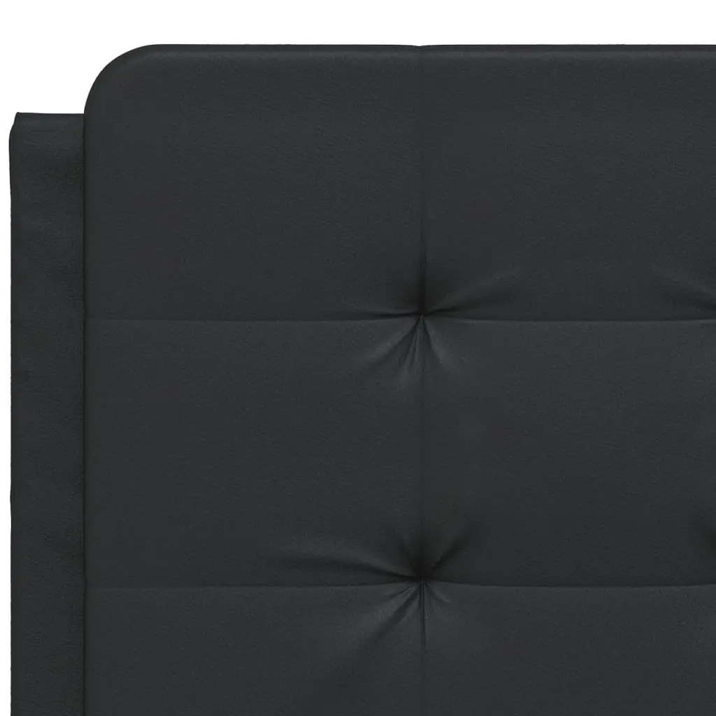 Headboard Cushion Black 137cm Double Bed Wall Mounted Faux Leather Foam Padded