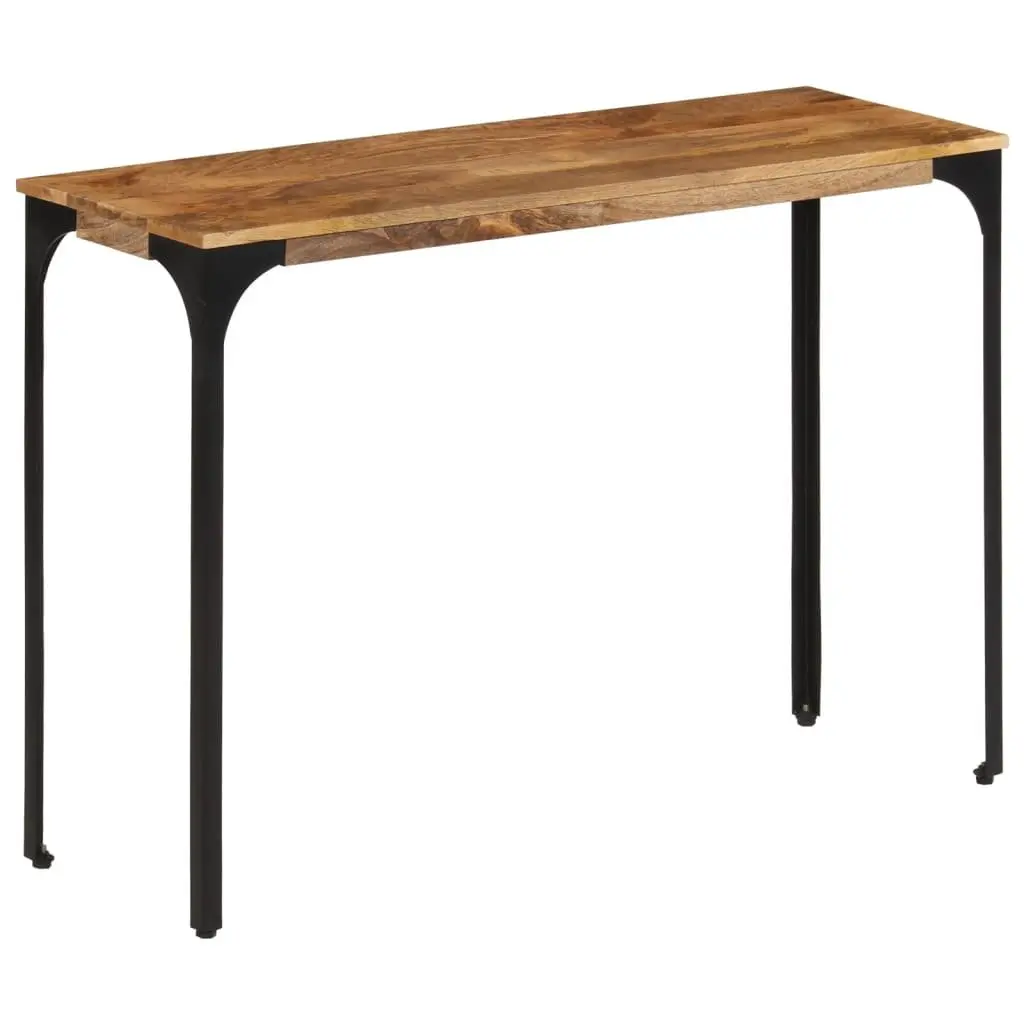 Console Table Brown Solid Wood Mango Iron Feet Hall Entryway Accent Display