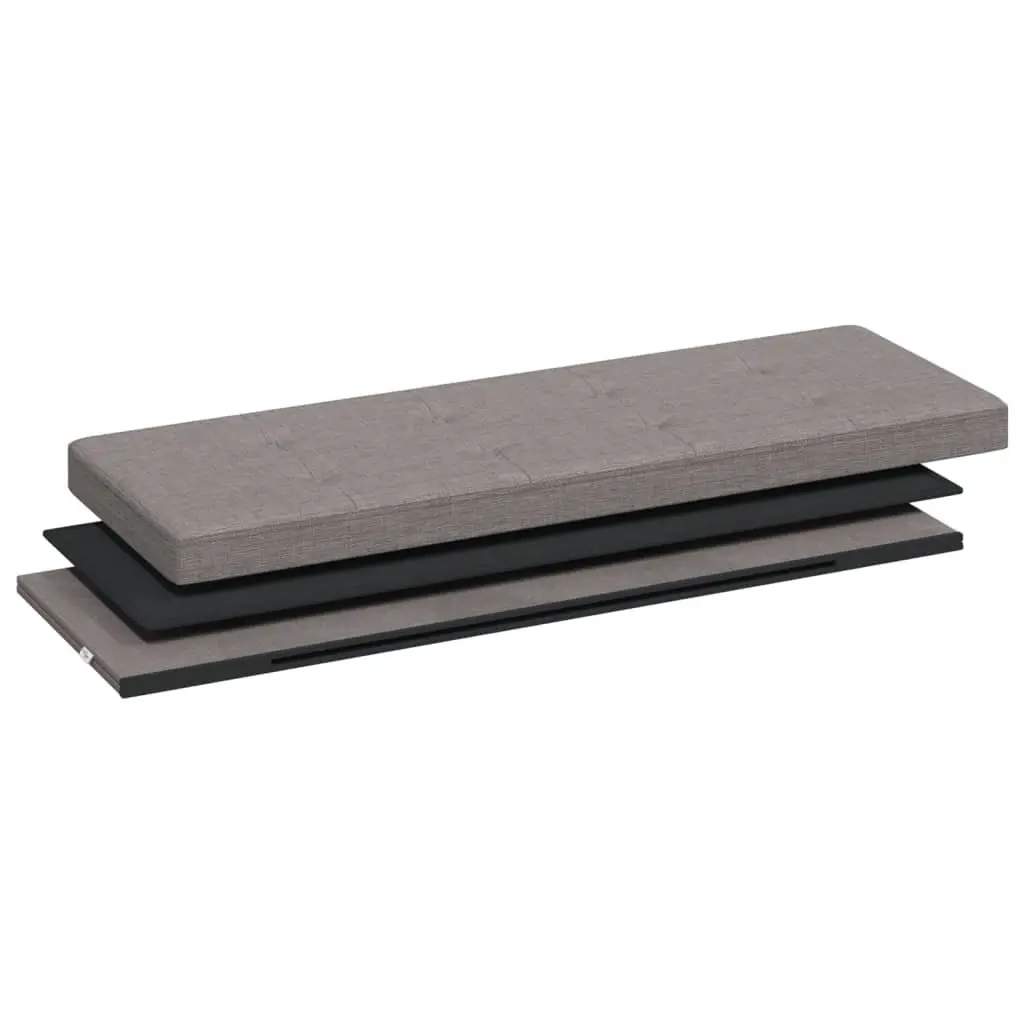 Foldable Storage Bench Grey Upholstered Seat with Hidden Compartment for Entryway Living Room and Hallway