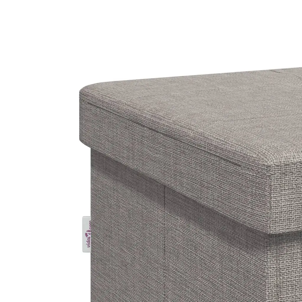 Foldable Storage Bench Grey Upholstered Seat with Hidden Compartment for Entryway Living Room and Hallway