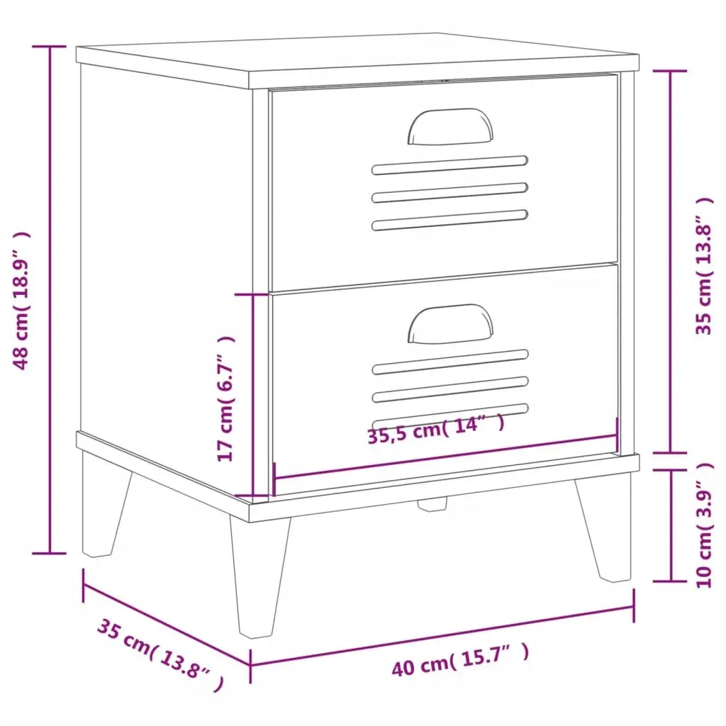 White Engineered Wood Nightstand with Storage for Bedroom or Living Room