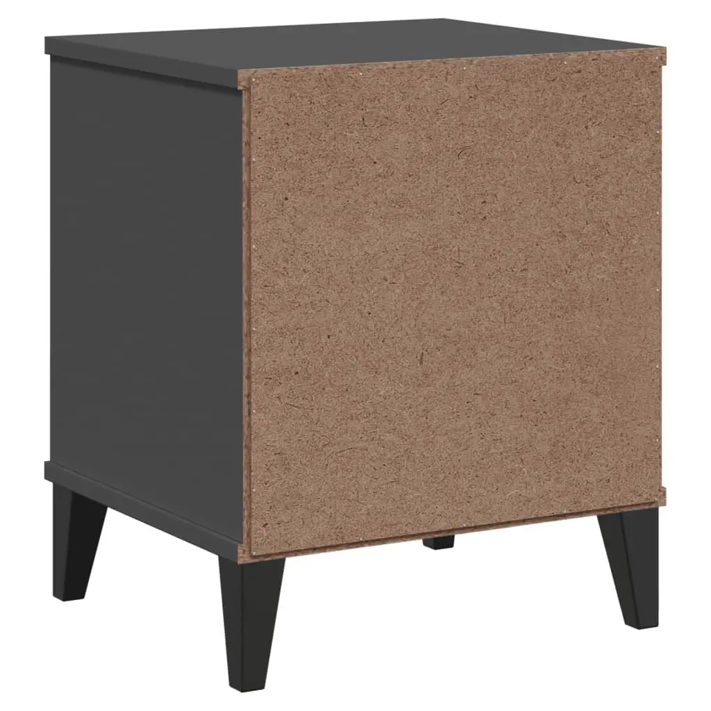 Bedside Cabinet Anthracite Grey Engineered Wood Nightstand Storage