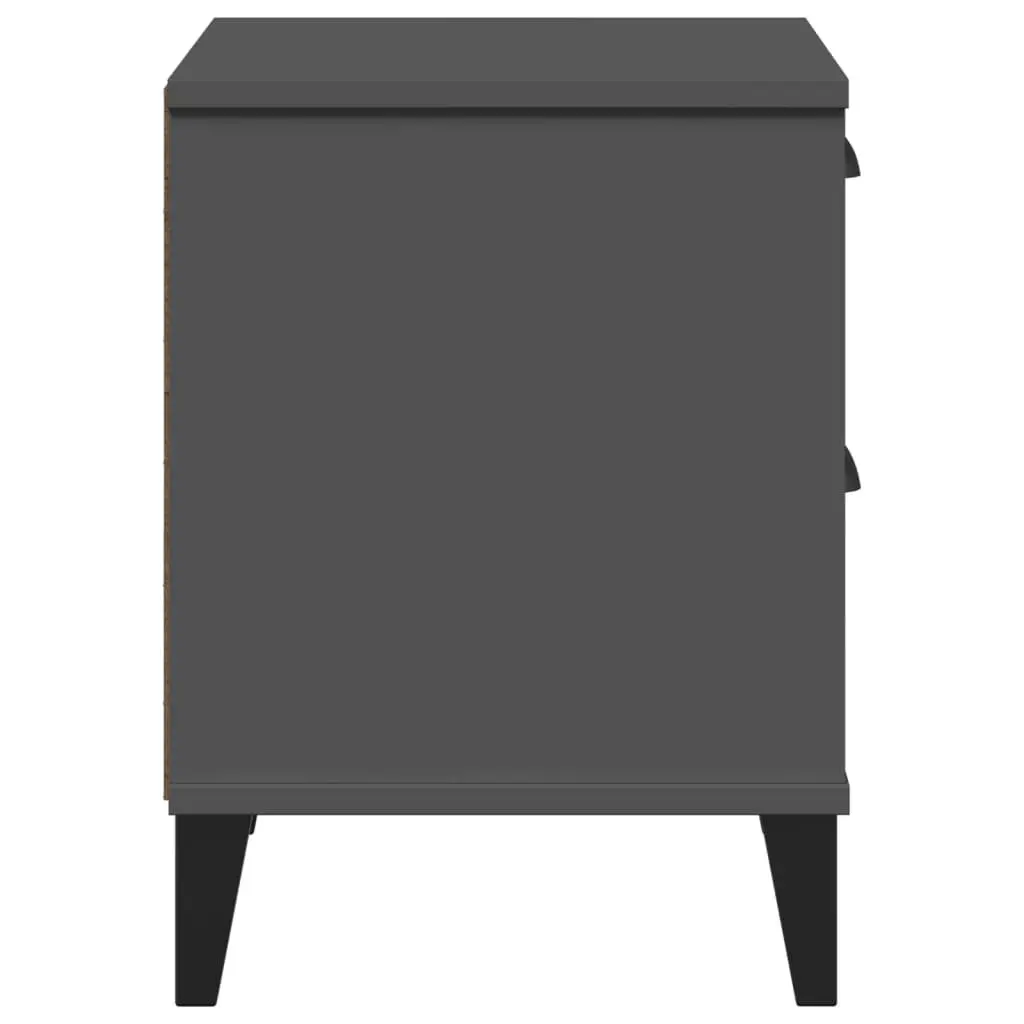 Bedside Cabinet Anthracite Grey Engineered Wood Nightstand Storage