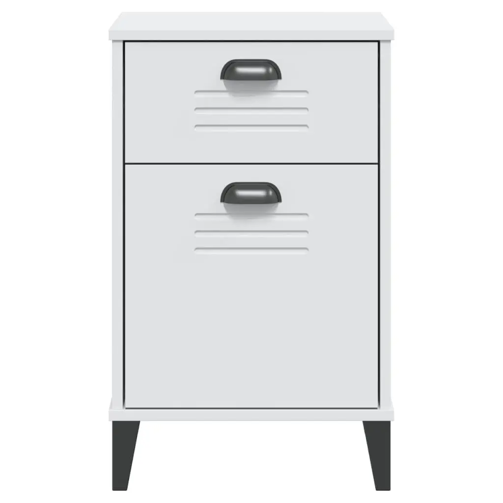 White Bedside Cabinet Nightstand Storage Table Bedroom Furniture with Handles