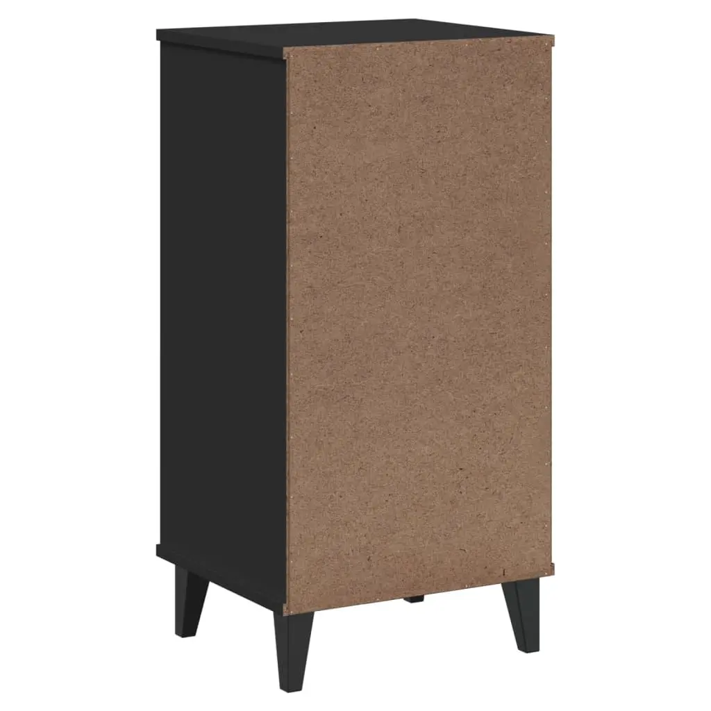 Bedside Cabinet Nightstand Bedroom Storage End Table Black Engineered Wood