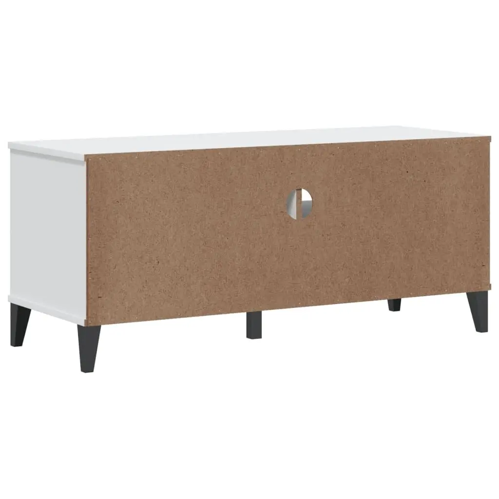 TV Cabinet White Engineered Wood Media Storage Unit with Handles
