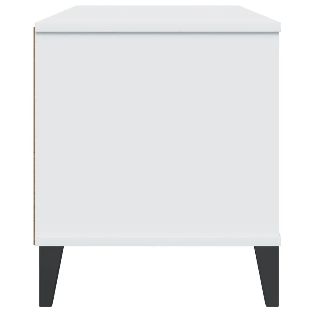 TV Cabinet White Engineered Wood Media Storage Unit with Handles