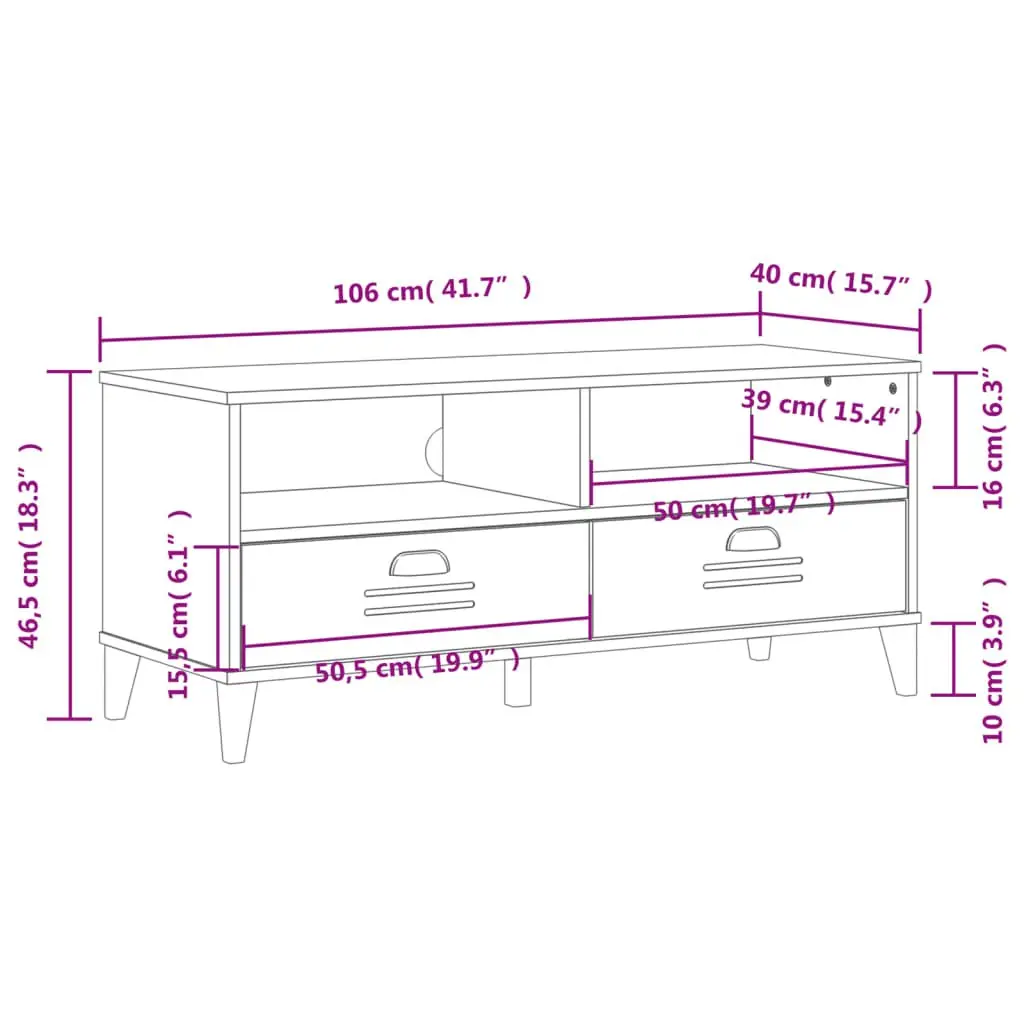 TV Cabinet White Engineered Wood Media Storage Unit with Handles