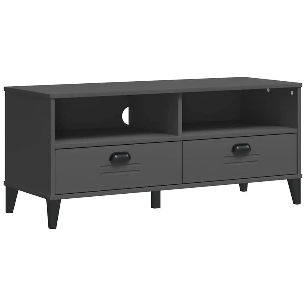 TV Cabinet Anthracite Grey Engineered Wood Media Storage Unit